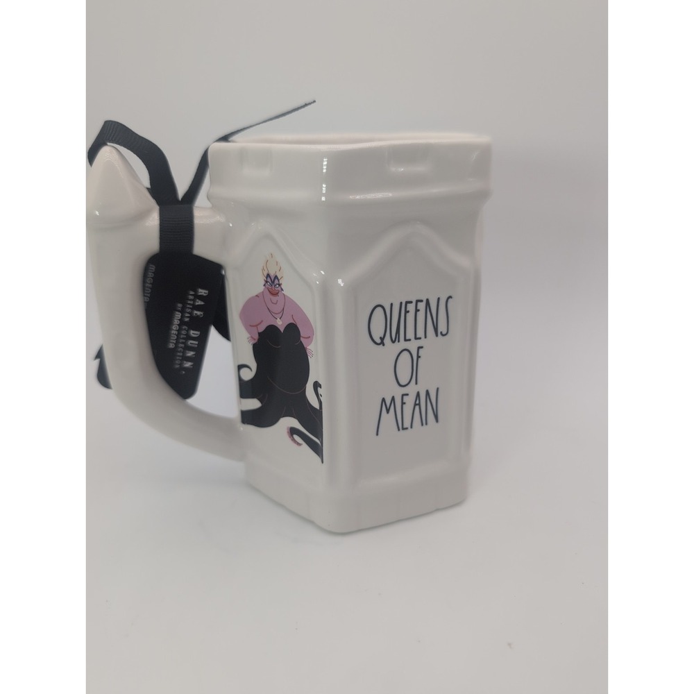 Rae Dunn Disney Villains "Queens of Mean" White Ceramic Mug Artisan Collection